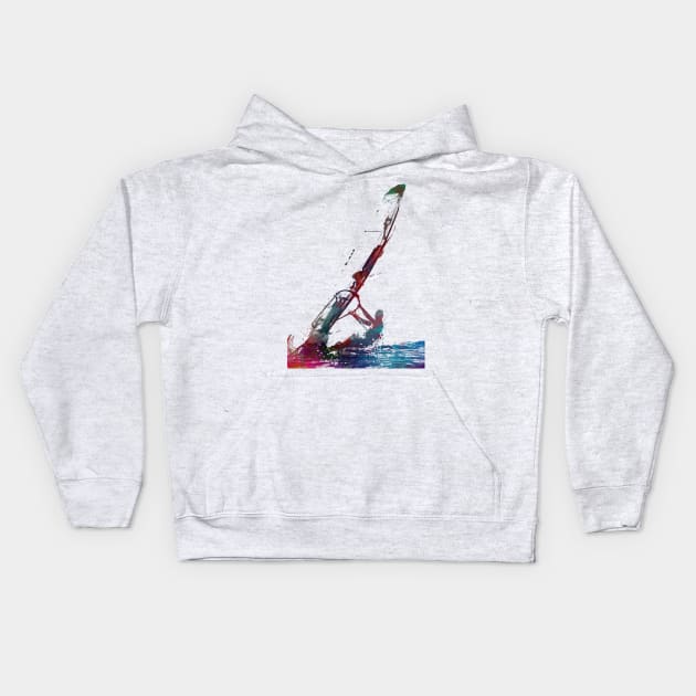 windsurfing sport art #windsurfing #sport Kids Hoodie by JBJart